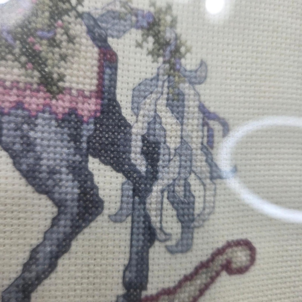 Framed Handmade Cross Stitch Rocking‎ Horse Needlepoint Art Nursery Decor 2002 - Picture 4 of 8